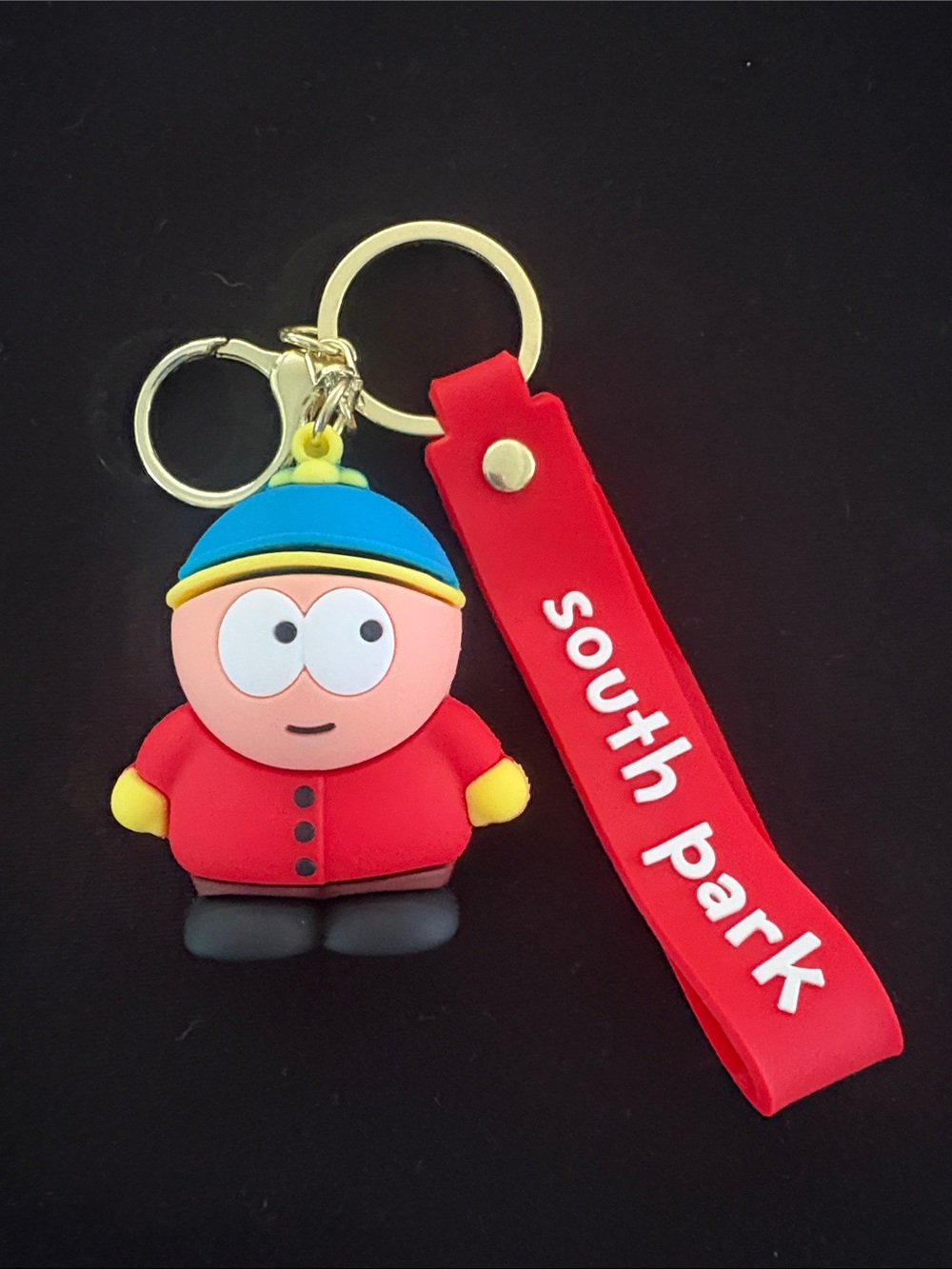 Red South Park Eric Cartman Silicone Keychain Bag Charm with Strap